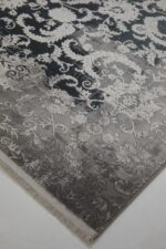 Naturel 1715 Gri - Vintage Gri Üzerine Beyaz Barok Halı Modeli - Görsel 4