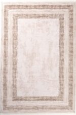 Nita 1203 Bej - Klasik Çerçeveli Bej Oturma Odası Halısı