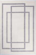 Nita 1206 Gri - Şık ve Sade Gri Çizgili Salon Halısı