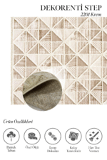 Step 2201 Krem - Sıcak Krem Renkli Etnik Desenli Halı - Görsel 2