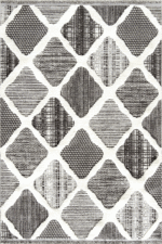 Step 2202 Gri - Göz Alıcı Elmas Motifli Gri Halı