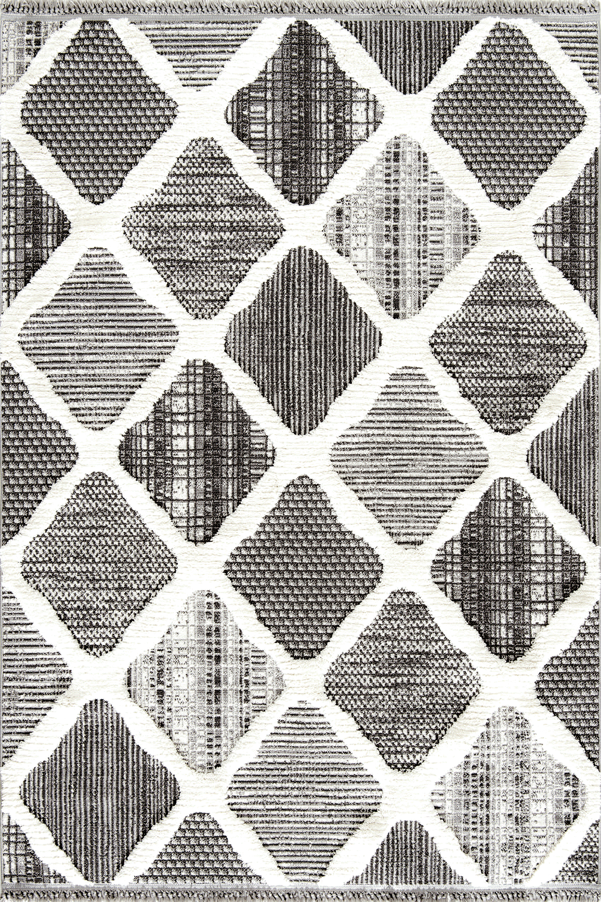 Step 2202 Gri - Göz Alıcı Elmas Motifli Gri Halı - Binbirdesen Halı Step 2202 Gri - Göz Alıcı Elmas Motifli Gri Halı - Görsel 1