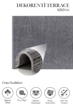 Terrace 8202 Gri - Minimalist Gri Renkli Günlük Halı - Görsel 2