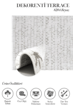 Terrace 8204 Beyaz - Beyaz Modern Stil Desenli Halı Önerisi - Görsel 2