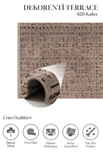 Terrace 8211 Kahverengi - Bohem Desenli Kahverengi Halı Modeli - Görsel 2