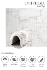 Thema 9407 Bej - Soft Geçişli Modern Bej Halı Modeli - Görsel 2