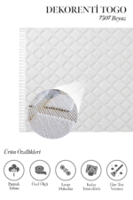 Togo 7507 Bej - Klasik ve Moderni Buluşturan Beyaz Elmas Dokulu Halı - Görsel 2