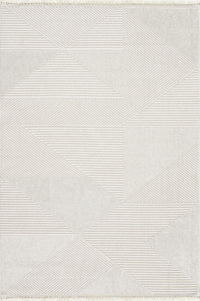 Vega 1454 Krem - Modern Daire Desenle Krem Halı Estetiği - Binbirdesen Hali