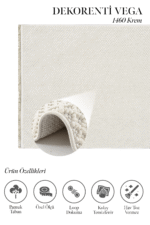 Vega 1460 Krem - Sadelikten İlham Alan Modern Halı - Görsel 2