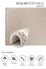 Vega 1462 Vizon - Salon ve Oturma Odası İçin Vizon Halı - Görsel 2