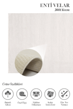 Velar 3601 Krem - Sadelikten İlham Alan Krem Salon Halısı - Görsel 2