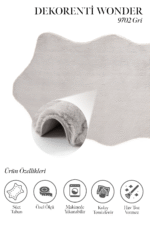Wonder 9702 Gri - Doğal Görünümlü Gri Post Halı - Görsel 2