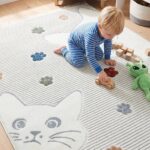 Binbirdesen Kids 1003 Multi - Kedi ve Pati Desenli Çocuk Odası Halısı - 133x190