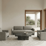 Dekorenti Bonn 8802 Krem Oval Halı – Modern Geometrik Desenli Tozumaz Halı