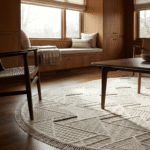Dekorenti Bonn 8805 Krem Oval Halı – Modern Geometrik Desenli Tozumaz Halı
