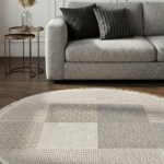 Dekorenti Bonn 8806 Bej Daire - Modern Geometrik Desenli Tozumaz Halı