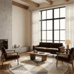 Dekorenti Bukle 1405 Sarı Daire – Modern Geometrik Desenli Tozumaz Halı