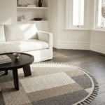 Dekorenti Bukle 1406 Sarı Daire – Geometrik Desenli Tozumaz Halı
