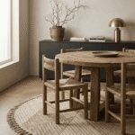 Dekorenti Bukle 1413 Bej Daire – Geometrik Çizgili Bukle Halı