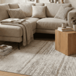 Dekorenti Dora 1905 Vizon - Modern Çizgili Makine Halısı
