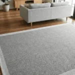 Dekorenti Lora 3205 Gri - Çerçeveli Modern Pamuk Tabanlı Polyester Halı