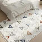 Dekorenti Polo 7804 Multi - Modern Geometrik Üçgen Desenli Örgü Saçaklı Halı