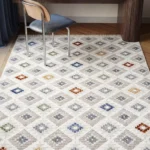 Dekorenti Polo 7806 Multi - Modern Renkli Geometrik Motifli Örgü Saçaklı Halı