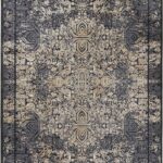 Romans Naturel 1707 Siyah Sarı - Vintage Desenli Viskon Akrilik Halı