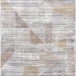 Romans Naturel 1710 Gri Sarı - Geometrik Çizgili Modern Halı